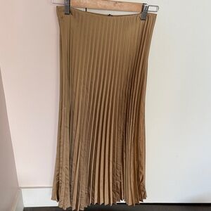 J. Crew Camel Pleated Midi Skirt NWT XXS